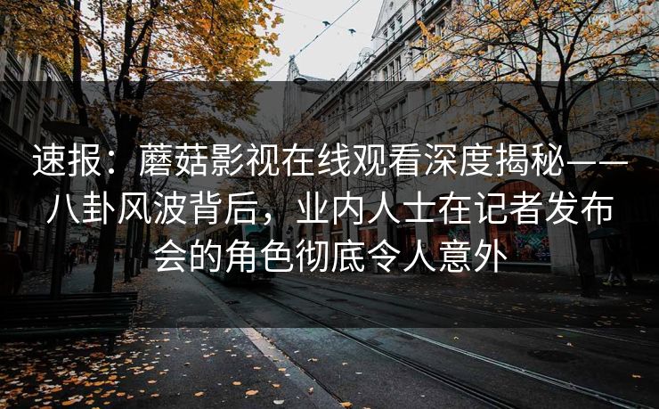 速报:蘑菇影视在线观看深度揭秘——八卦风波背后,业内人士在记者发布会的角色彻底令人意外 速报:蘑菇影视在线观看深度揭秘——八卦风波背后,业内人士在记者发布会的角色彻底令人意外