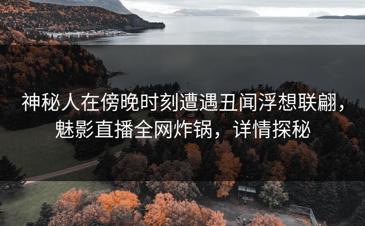 神秘人在傍晚时刻遭遇丑闻浮想联翩，魅影直播全网炸锅，详情探秘