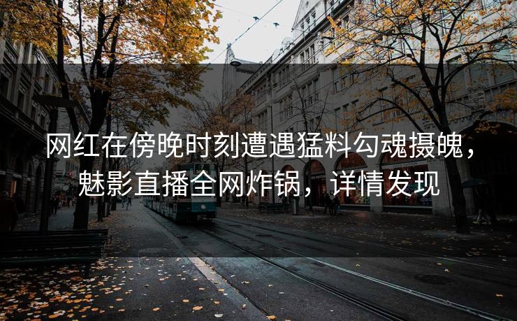 网红在傍晚时刻遭遇猛料勾魂摄魄，魅影直播全网炸锅，详情发现