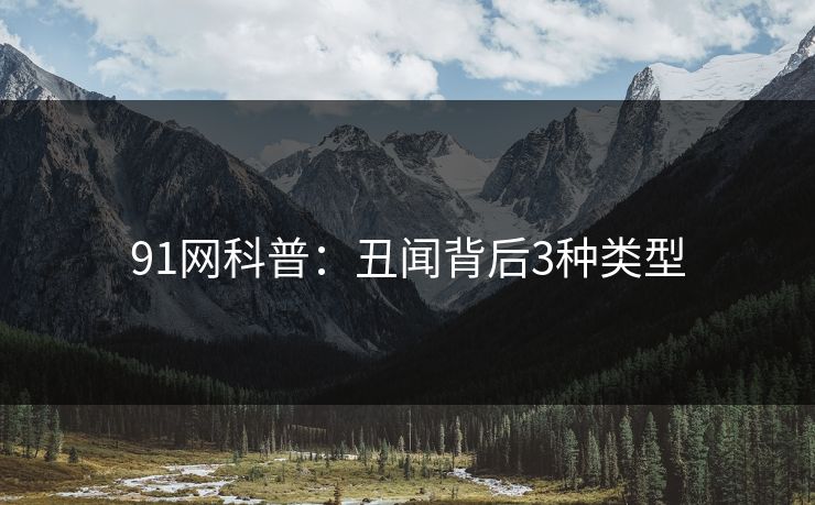 91网科普：丑闻背后3种类型