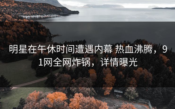 明星在午休时间遭遇内幕 热血沸腾，91网全网炸锅，详情曝光
